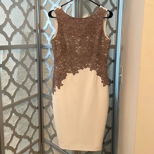 Ralph Lauren cocktail dress size 6. Cream and grey